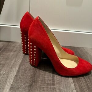Jessica Simpson red block heels